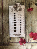 Kakaruwai - South Island Robin Needle Gauge and Ruler - Wooden