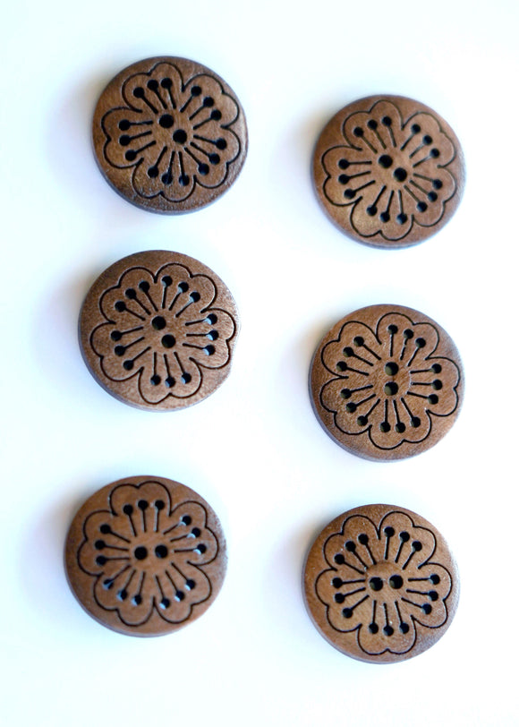 Blossom Wooden Buttons