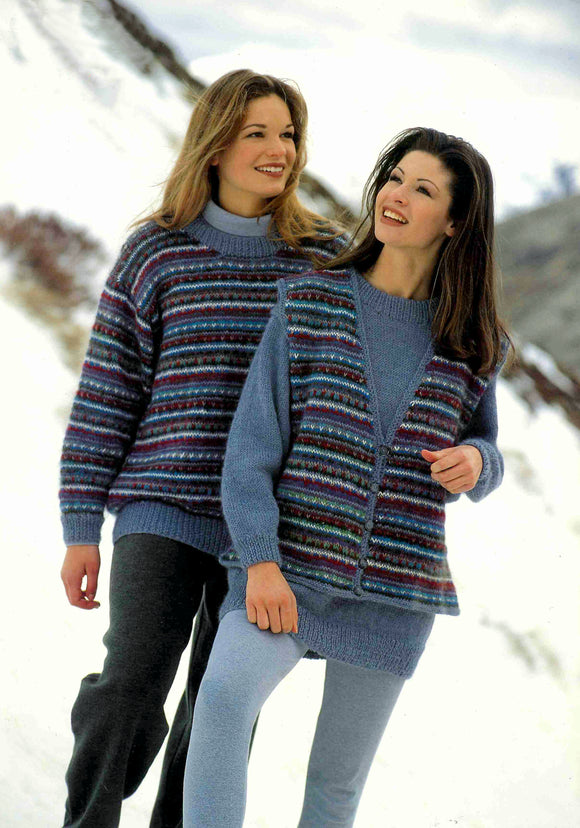 Striped Sweater with Plain version and Vest - Vintage lisaFdesign