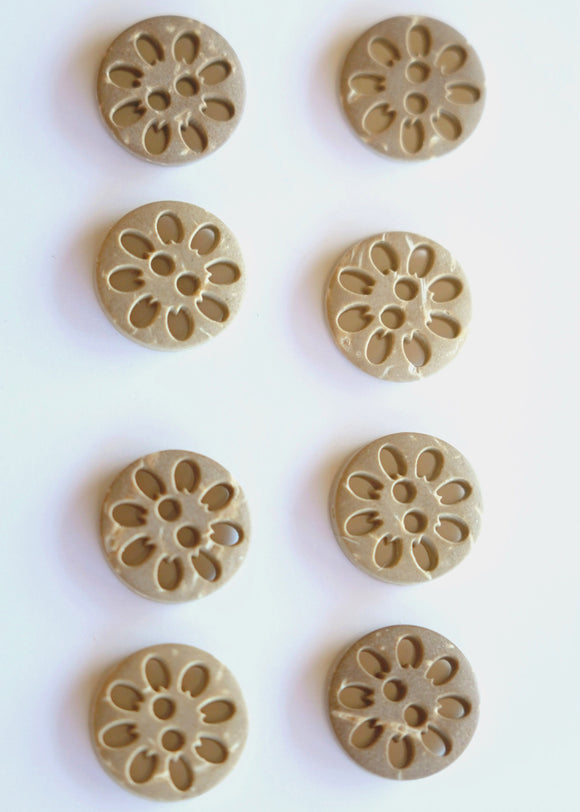 Coconut Floral Buttons