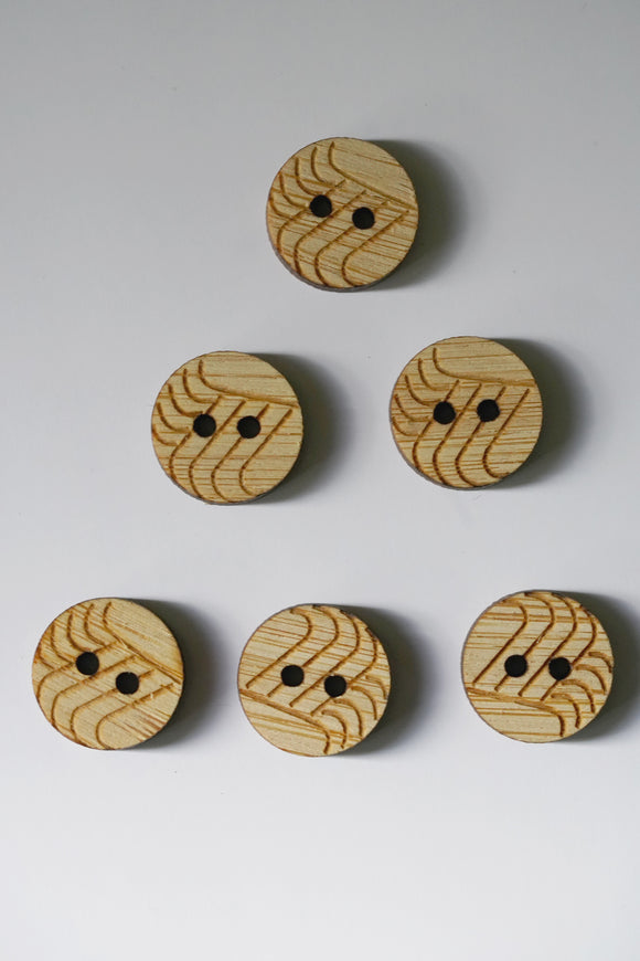 Arrow Wave Bamboo Buttons - Small