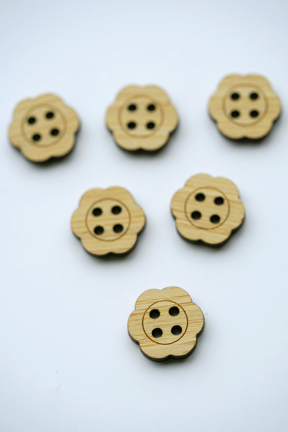 Flora Bamboo Buttons - Medium