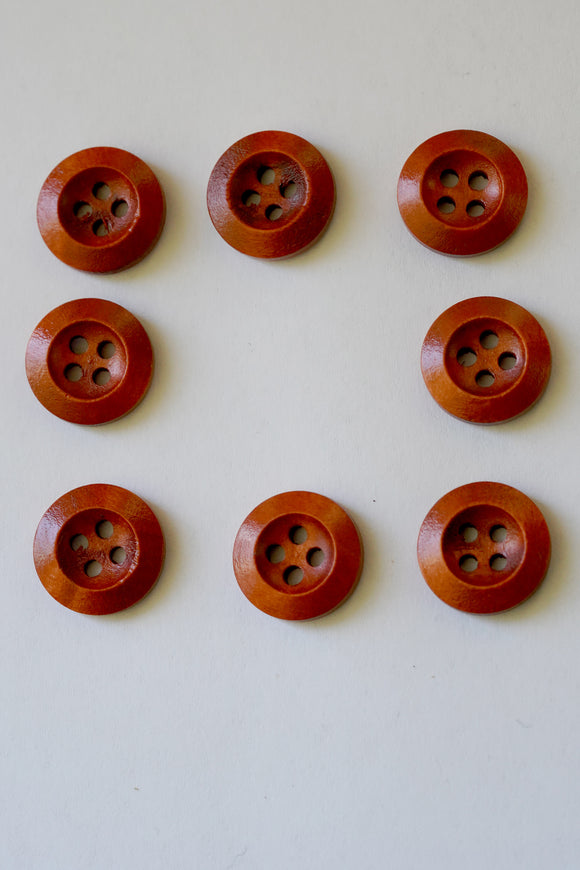 Red Brown Wooden Buttons