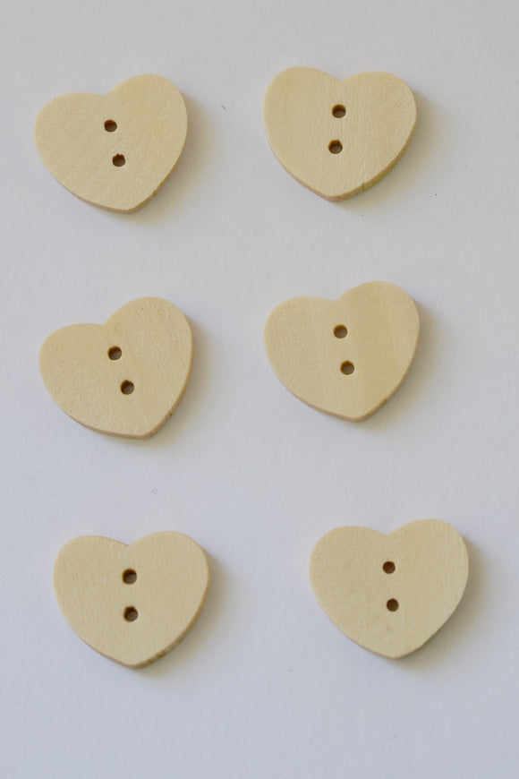 Heart Wooden Buttons Large