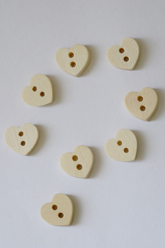 Heart Wooden Buttons
