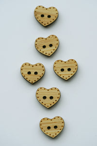 Heart Bamboo Buttons