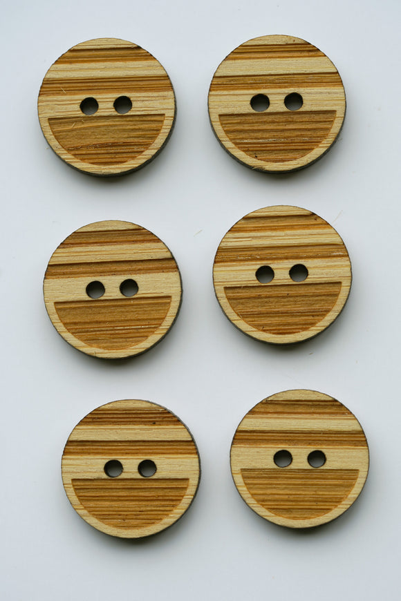 Stripes Bamboo Buttons - Medium