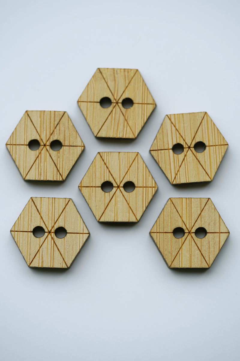 Hexagon Bamboo Buttons - Medium – lisaFdesign