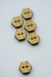 Hexagon Bamboo Buttons - Small