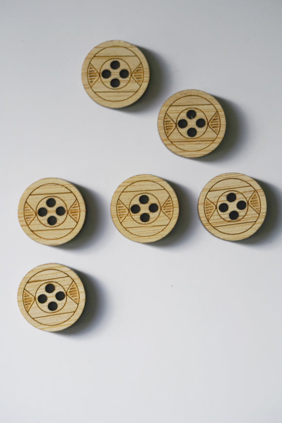 Geometric Bamboo Buttons - Small