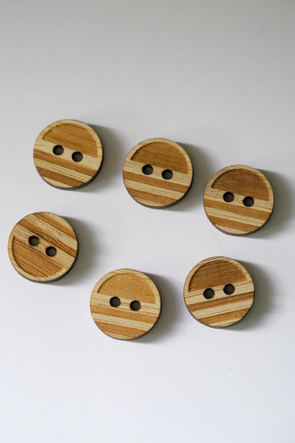 Stripes Bamboo Buttons - Small