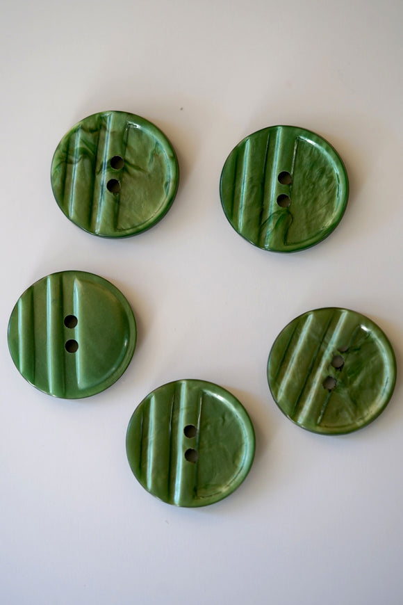 Vintage Buttons - Green Stripes